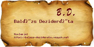 Balázs Dezideráta névjegykártya