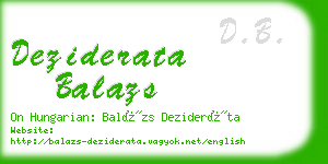 deziderata balazs business card